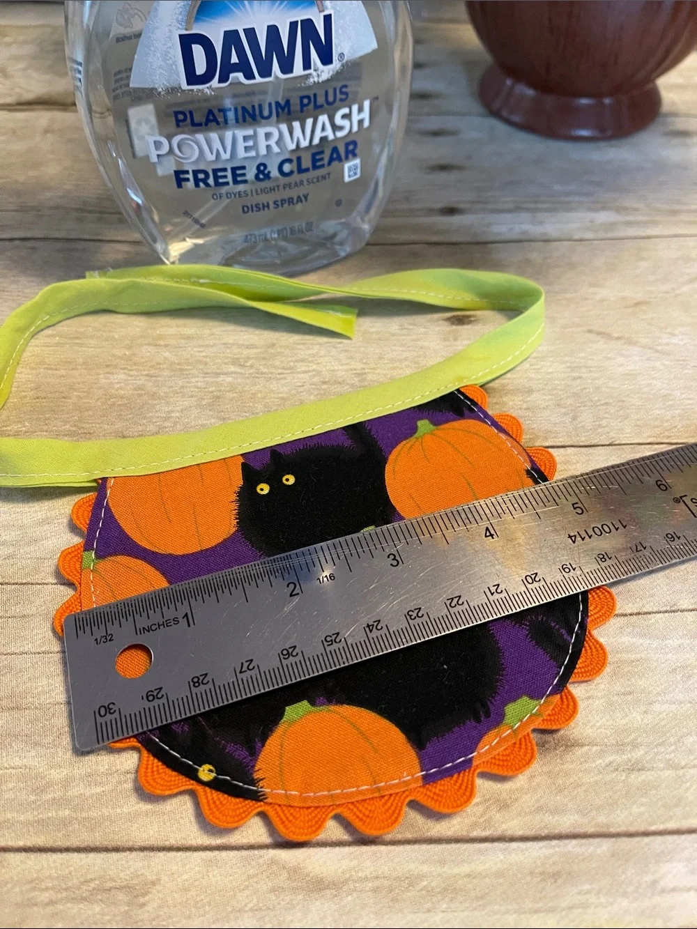 Reversible Dish Soap Bottle Apron - Dawn Powerwash - Halloween/Fall on Back